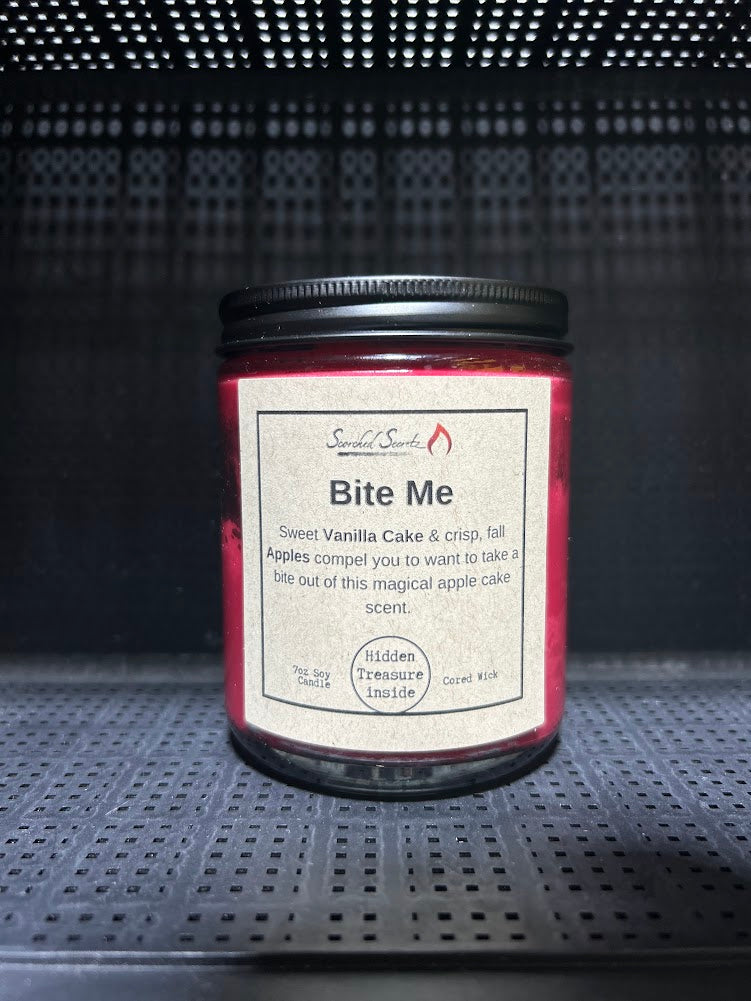 "Bite Me" Vanilla Cake and Crisp Apple Scented Candle | 100% Soy with a Hidden Treasure