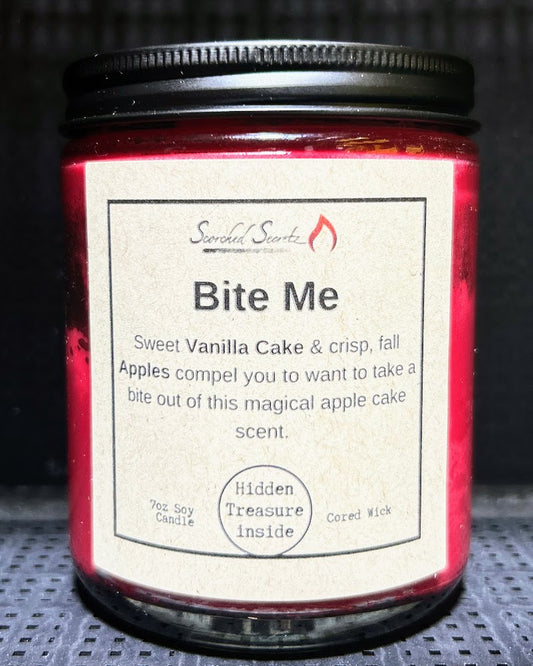 "Bite Me" Vanilla Cake and Crisp Apple Scented Candle | 100% Soy with a Hidden Treasure
