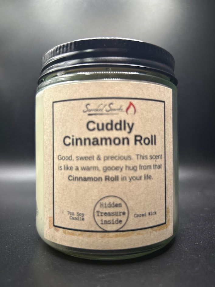 "Cuddly Cinnamon Roll" Scented Candle | 100% Soy with a Hidden Treasure