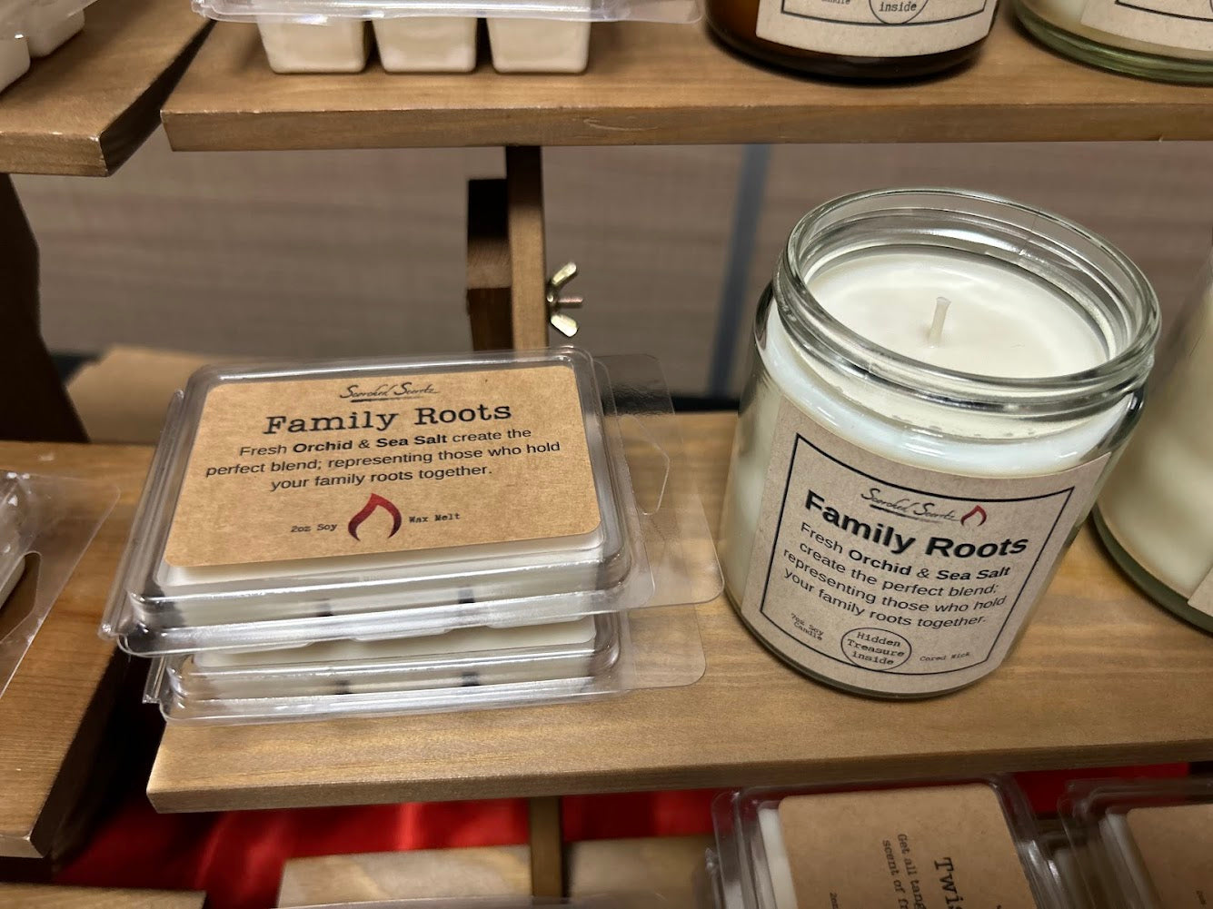 "Family Roots" Sea Salt & Orchid Scented Candle | 100% Soy Wax with a Hidden Treasure Inside