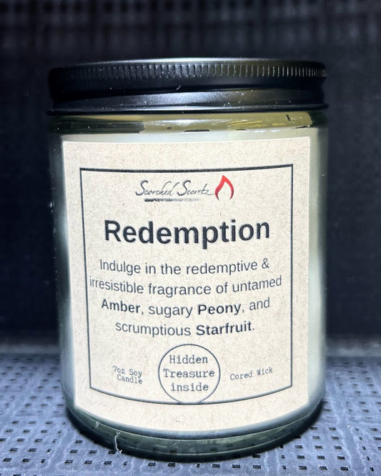 "Redemption" Peony & Starfruit Scented Candle | 100% Soy Wax with a Hidden Treasure
