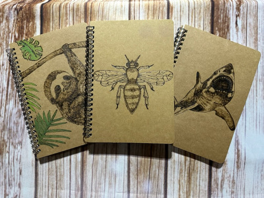 Hand Burned Notebooks (Variety of Designs) | Scorched by Sara