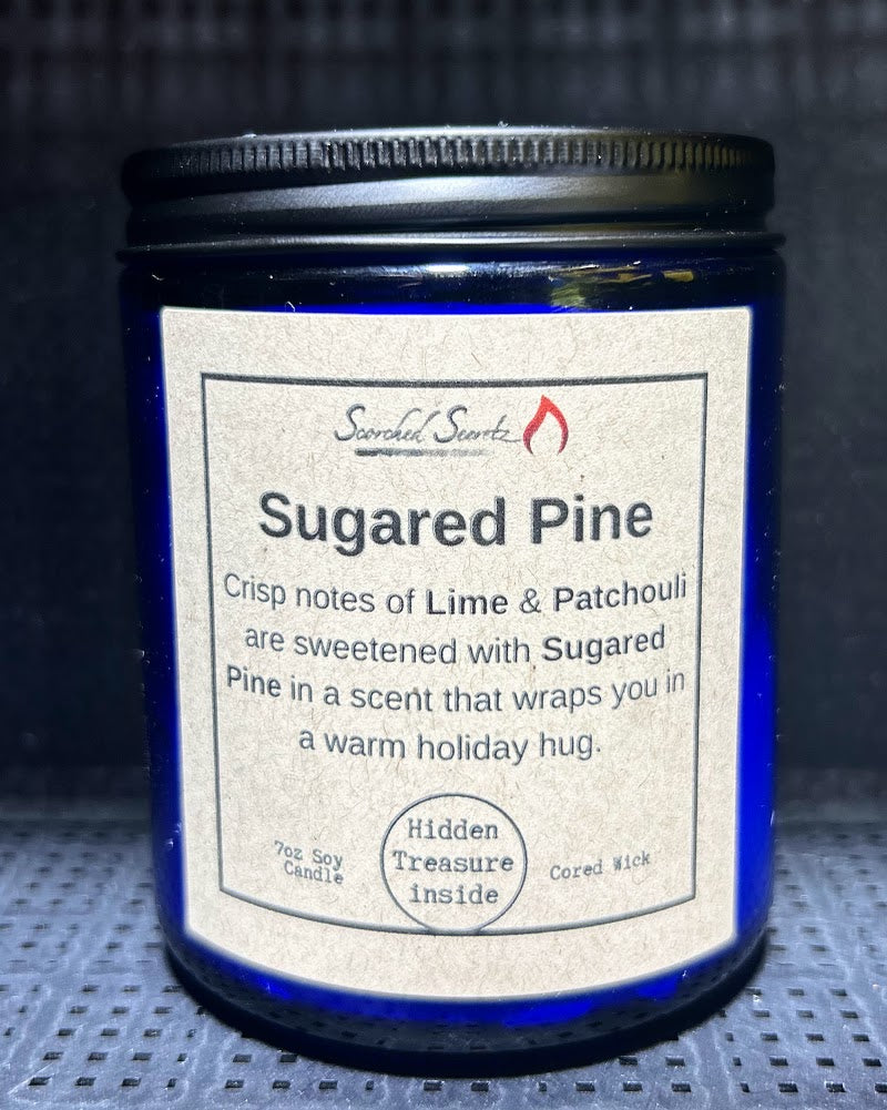 "Sugared Pine" Lime, Patchouli & Sugared Pine Scented Candle | 100% Soy with a Hidden Treasure