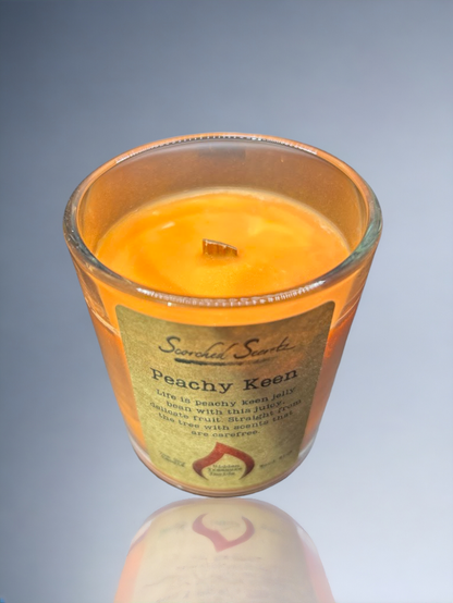 Peachy Keen Scented Candle | 100% Soy Wax with a Wood Wick & Hidden Treasure Inside