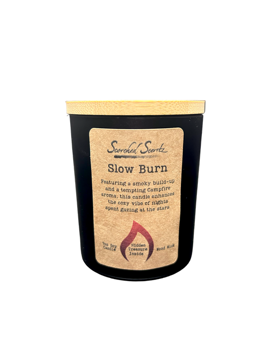 Slow Burn Scented Candle | 100% Soy Wax with a Wood Wick & Hidden Treasure Inside