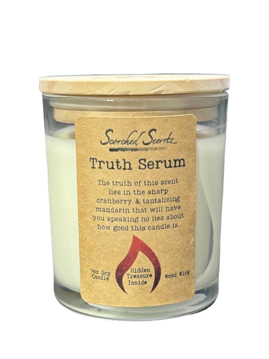 Truth Serum Scented Candle | 100% Soy Wax with a Wood Wick & Hidden Treasure Inside