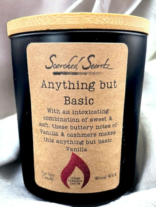 Anything But Basic Scented Candle | 100% Soy Wax with a Wood Wick & Hidden Treasure Inside