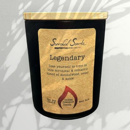 Legendary Scented Candle | 100% Soy Wax with a Wood Wick & Hidden Treasure Inside