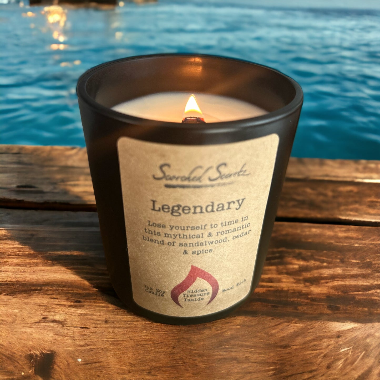 Legendary Scented Candle | 100% Soy Wax with a Wood Wick & Hidden Treasure Inside