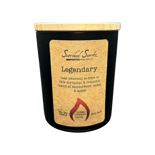 Legendary Scented Candle | 100% Soy Wax with a Wood Wick & Hidden Treasure Inside