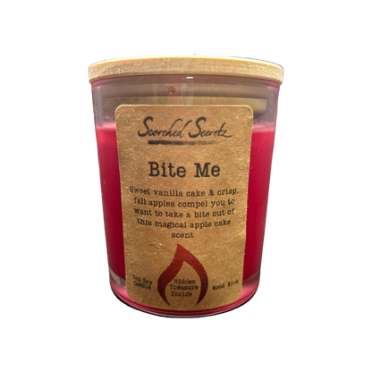 Bite Me Scented Candle | 100% Soy Wax with a Wood Wick & Hidden Treasure Inside