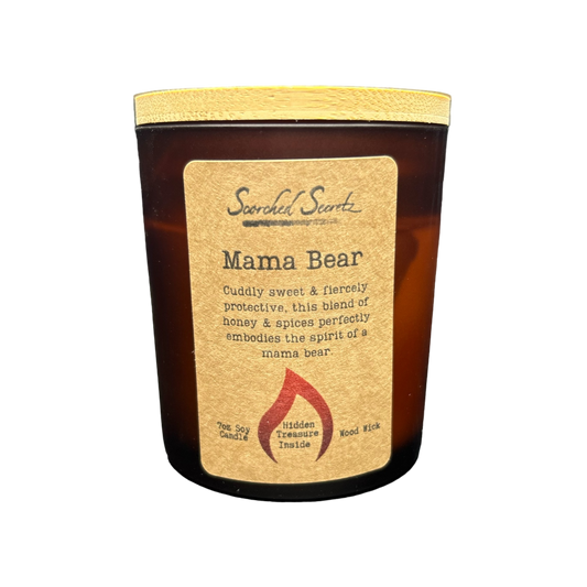 Mama Bear Scented Candle | 100% Soy Wax with a Wood Wick & Hidden Treasure Inside