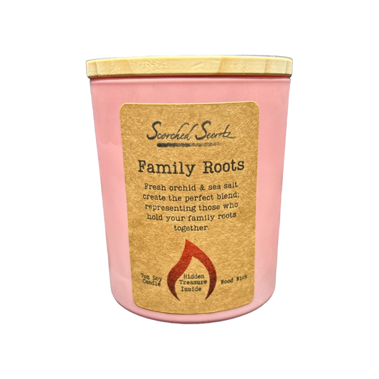 Family Roots Scented Candle | 100% Soy Wax with a Wood Wick & Hidden Treasure Inside